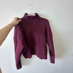 Zara Deep Burgundy Turtleneck Sweater